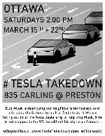 Action in Ottawa - #TeslaTakedown This Saturday and Next Sunday